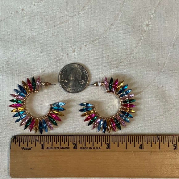 Vibrant Colorful Hoop Earrings - Picture 3 of 3